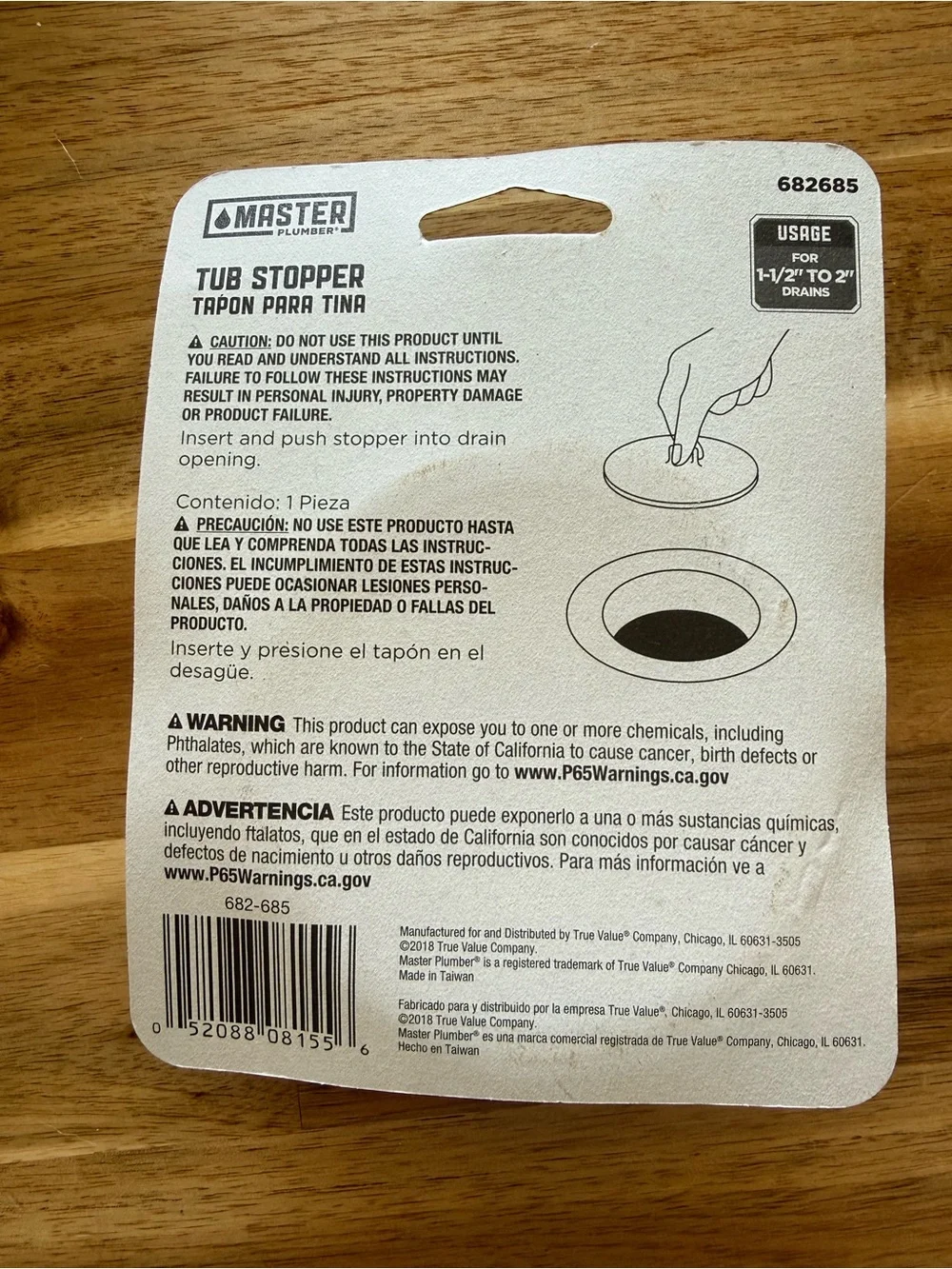 White Tub Stopper - Reliable Sink & Tub Seal